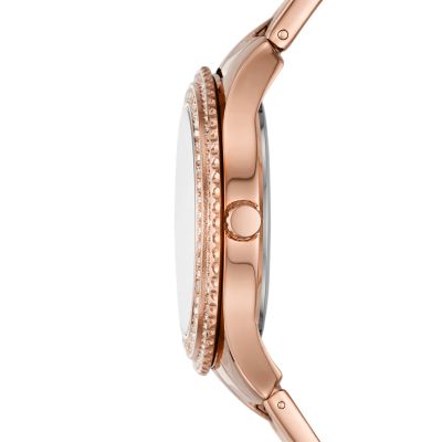 Stella Three-Hand Date Rose Gold-Tone Stainless Steel Watch