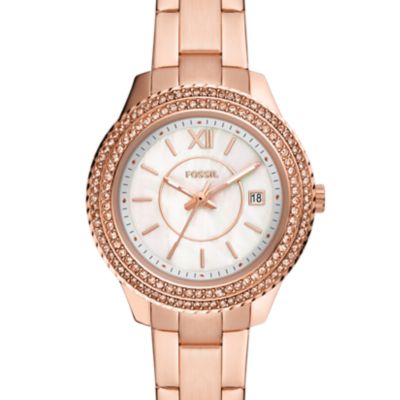 Stella Three-Hand Date Rose Gold-Tone Stainless Steel Watch