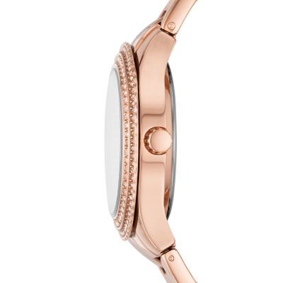 Stella Three-Hand Date Rose Gold-Tone Stainless Steel Watch