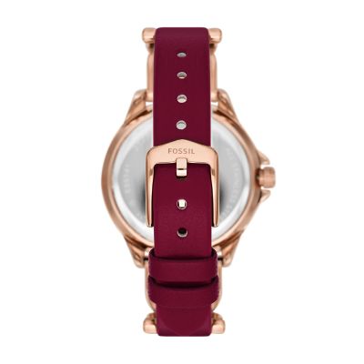 Maroon best sale fossil watch