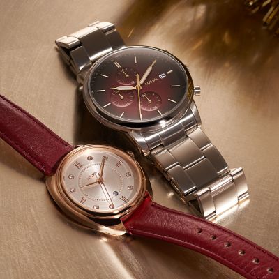 Fossil watch cheap burgundy