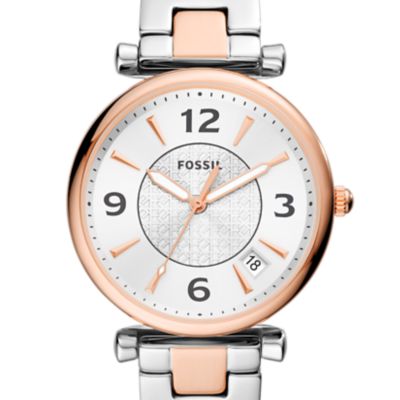 Carlie Three-Hand Date Two-Tone Stainless Steel Watch