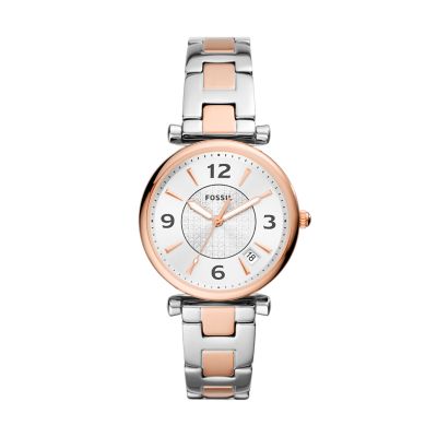 Carlie Three-Hand Date Two-Tone Stainless Steel Watch