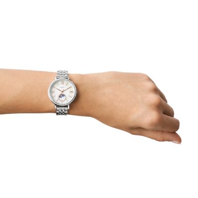 Jacqueline Sun Moon Multifunction Stainless Steel Watch - ES5164