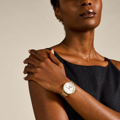 Fossil women's gold watches sale