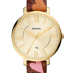 Jacqueline Three-Hand Date Brown Eco Leather Watch