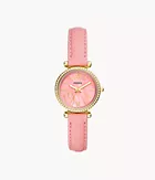 Carlie Three-Hand Pink Eco Leather Watch