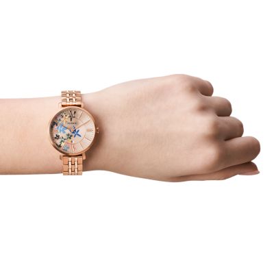 Jacqueline Three-Hand Date Rose Gold-Tone Stainless Steel Watch