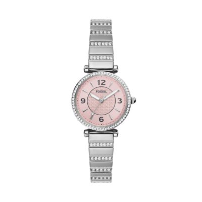 Carlie Three-Hand Stainless Steel Watch