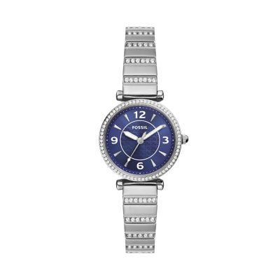 Fossil blue stainless steel best sale watch women's