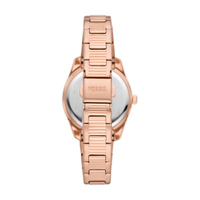 Scarlette Three-Hand Day-Date Rose Gold-Tone Stainless Steel Watch