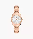 Scarlette Three-Hand Day-Date Rose Gold-Tone Stainless Steel Watch