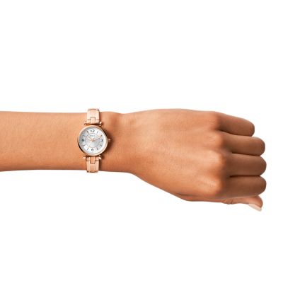 Carlie Three-Hand Rose Gold-Tone Stainless Steel Watch - ES5202