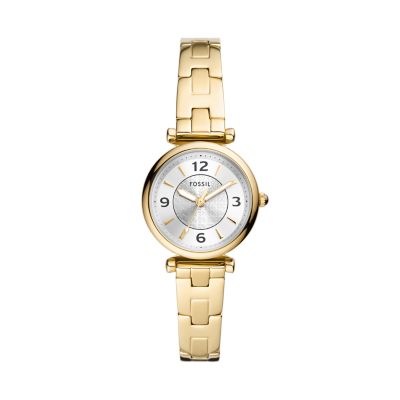 Carlie Three-Hand Gold-Tone Stainless Steel Watch - ES5203 - Fossil