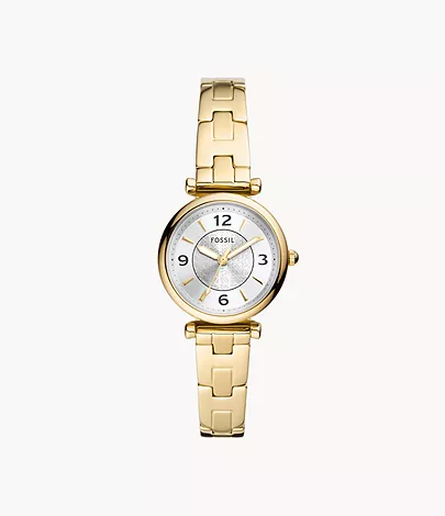 Carlie Three-Hand Gold-Tone Stainless Steel Watch - ES5203 - Fossil
