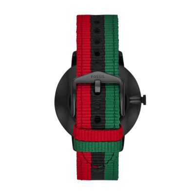 Montre Minimalist trois aiguilles en PET recycl multicolore