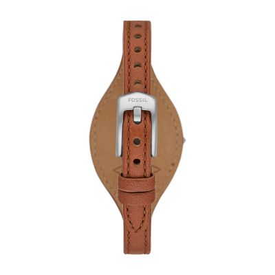 Carlie Three-Hand Brown LiteHide™ Leather Watch - ES5214 - Fossil