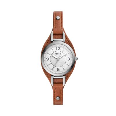 Carlie Three-Hand Brown LiteHide™ Leather Watch