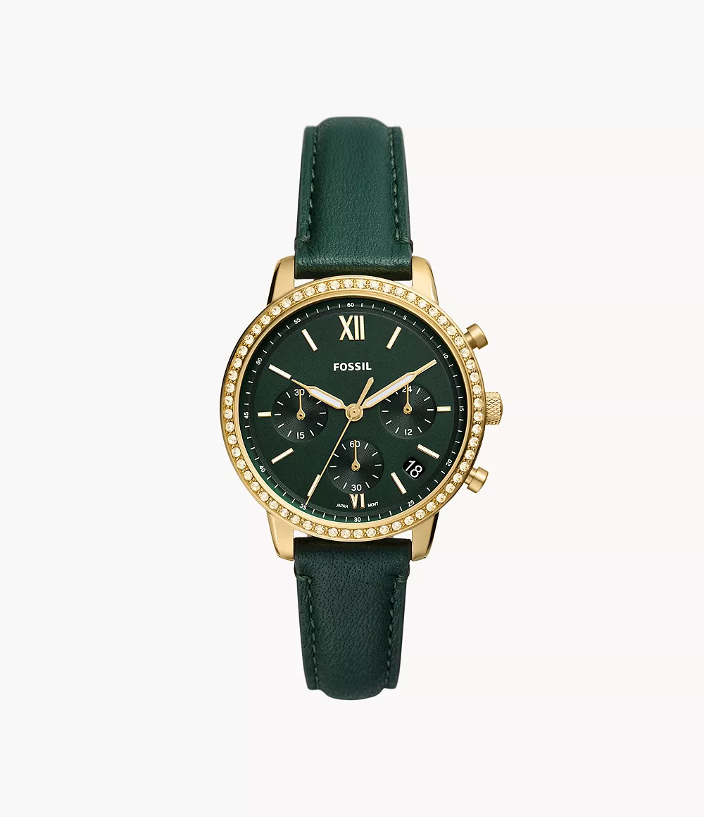 Fossil Women Neutra Chronograph Green Eco Leather Watch