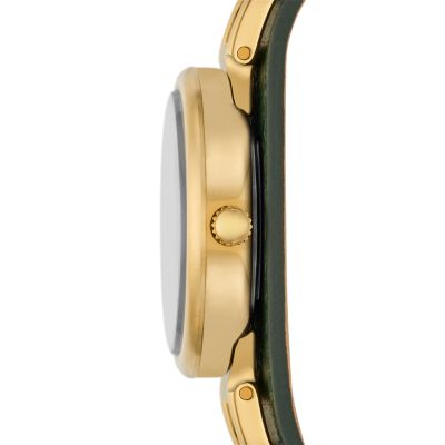 Carlie Three-Hand Green LiteHide™ Leather Watch - ES5241 - Fossil