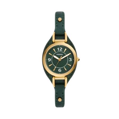 Carlie Three-Hand Green LiteHide™ Leather Watch