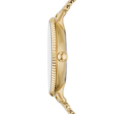 Jacqueline Three-Hand Date Gold-Tone Stainless Steel Watch