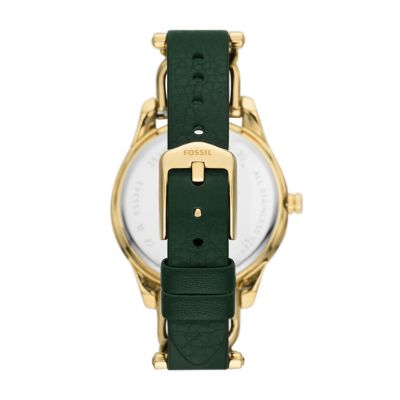 Green leather clearance watch