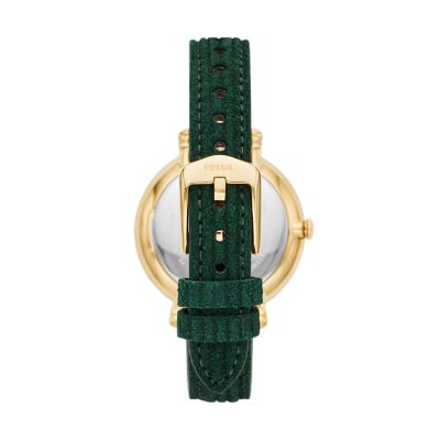 Fossil green best sale leather watch