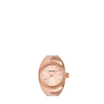 Watch Ring Two-Hand Rose Gold-Tone Stainless Steel - ES5247 - Fossil