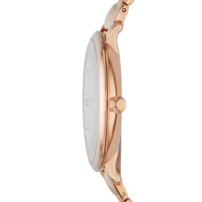 Jacqueline Three-Hand Date Rose Gold-Tone Stainless Steel Watch