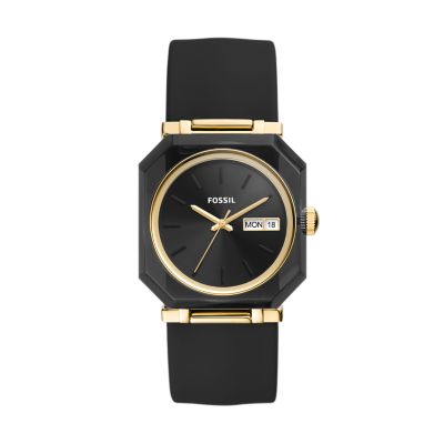 Imagen de reloj Slap-On Fossil Rock Candy en color negro.