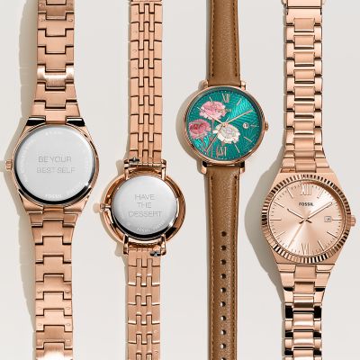 Fossil watches for women rose online gold