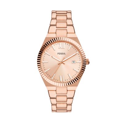 Scarlette Three-Hand Date Rose Gold-Tone Stainless Steel Watch