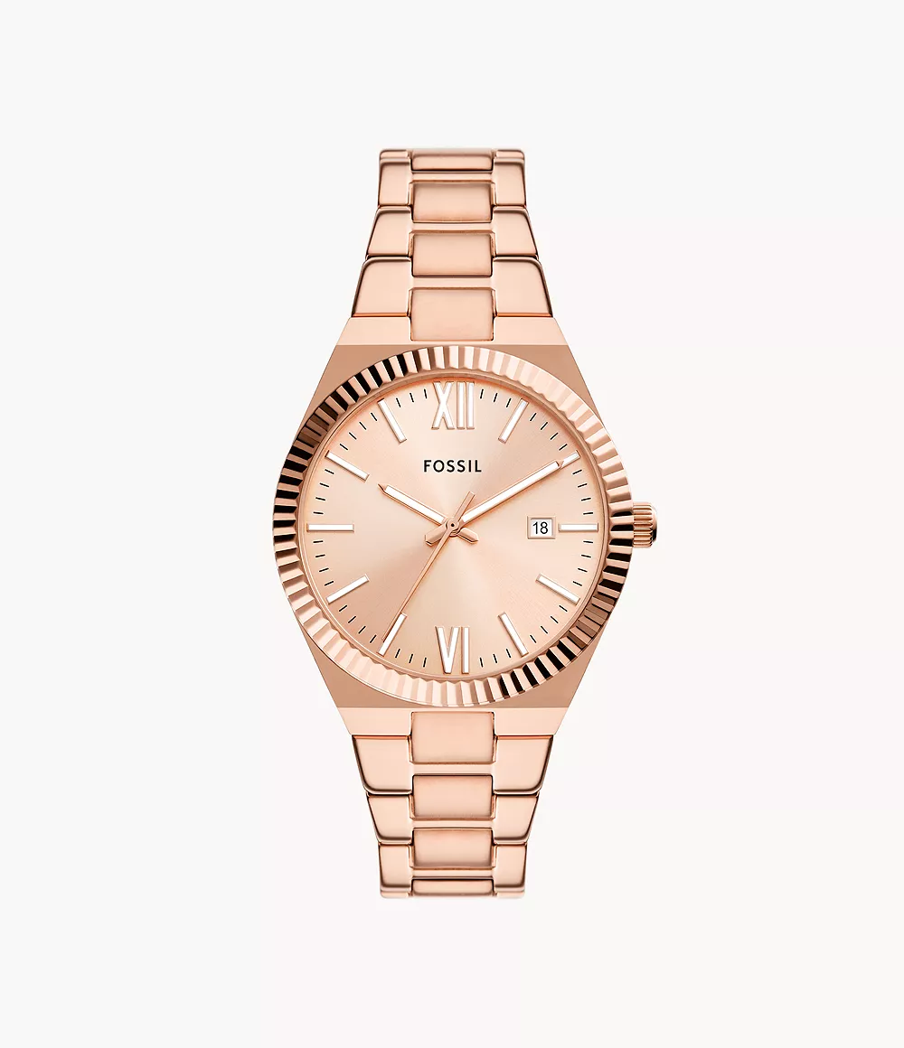 Scarlette Three-Hand Date Rose Gold-Tone Stainless Steel Watch
