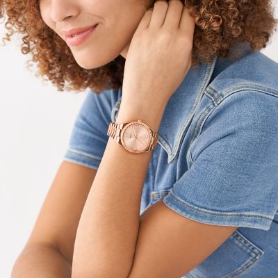 Reloj Mujer Fossil Scarlette Color de la correa Dorado