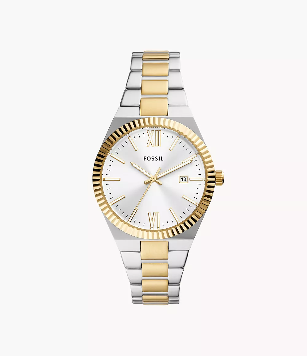 ES5299 Watch Scarlette - Steel Three-Hand Fossil - Stainless Date Gold-Tone