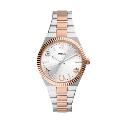 Fossil scarlette rose gold watch best sale