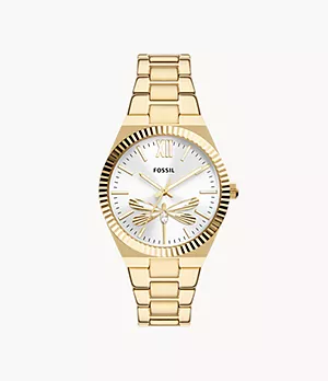 Scarlette Three-Hand Gold-Tone Stainless Steel Watch