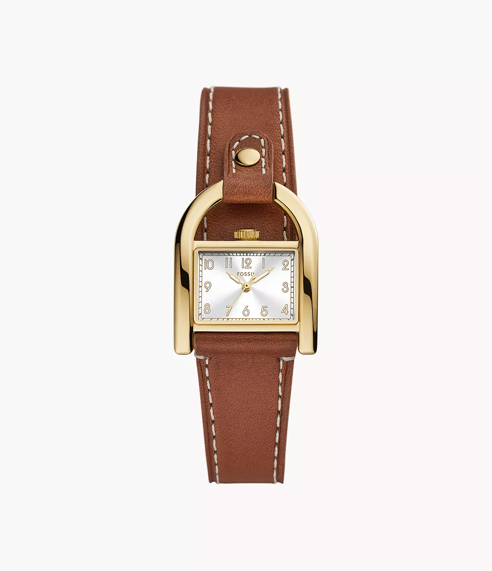 Harwell Three-Hand Medium Brown Leather Watch
