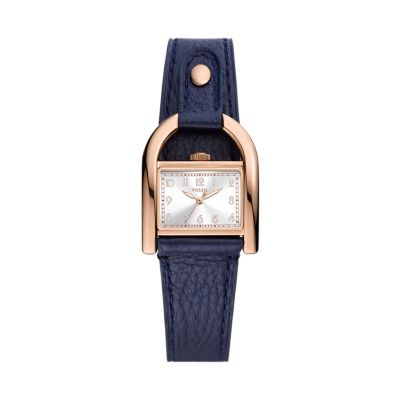 Harwell Three-Hand Navy LiteHide™ Leather Watch - ES5266 - Fossil