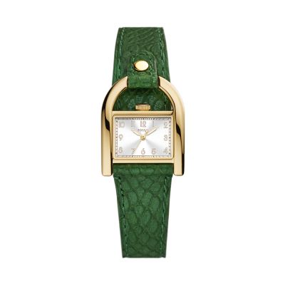 Harwell Three-Hand Green LiteHide™ Leather Watch - ES5267 - Fossil