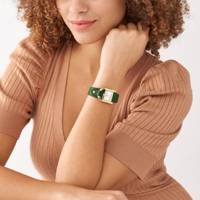 Green dial watch women's sale