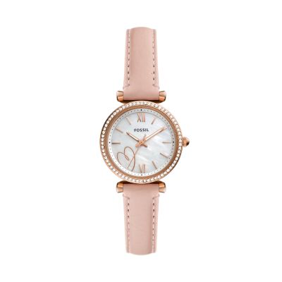 Carlie Three-Hand Blush LiteHide™ Leather Watch