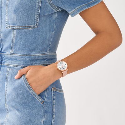 Carlie Three-Hand Date Blush Leather Watch - ES5269 - Watch Station