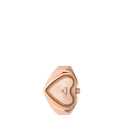 Watch Ring Two-Hand Rose Gold-Tone Stainless Steel - ES5270 - Fossil