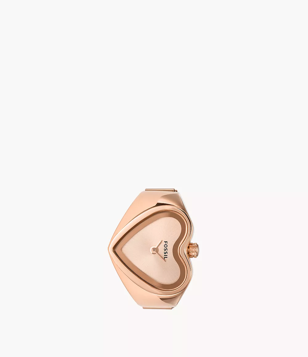 Watch Ring Two-Hand Rose Gold-Tone Stainless Steel - ES5270 - Fossil