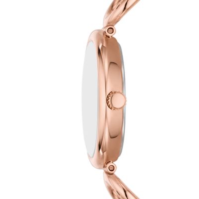 Carlie Three-Hand Rose Gold-Tone Stainless Steel Watch