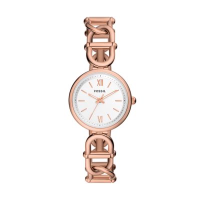 Carlie Three-Hand Rose Gold-Tone Stainless Steel Watch