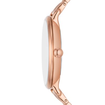 Jacqueline Three-Hand Date Rose Gold-Tone Stainless Steel Watch