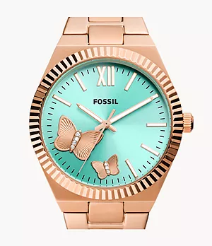 Scarlette Three-Hand Rose Gold-Tone Stainless Steel Watch